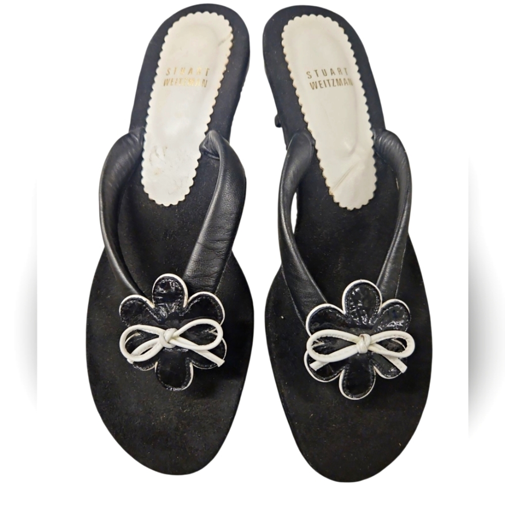 Stuart Weitzman Black and White Sandals